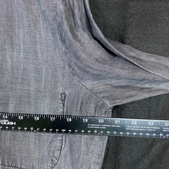 Cloth & Stone Anthropologie Womens Shirt Black Button Down High Low Small - Picture 9 of 14
